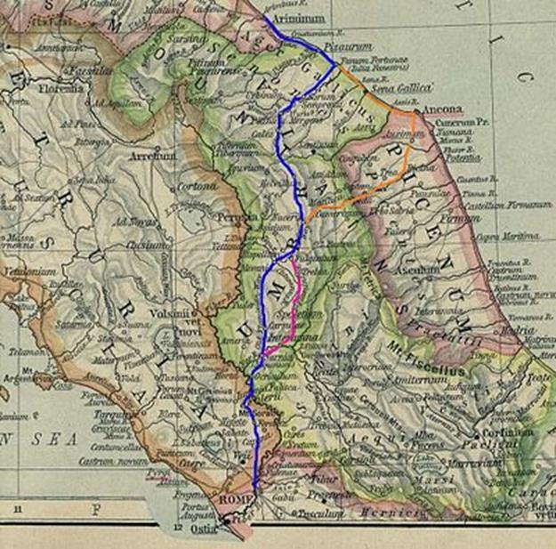 Via Flaminia Στη Ρωμαϊκή αυτοκρατορία δημιουργείται το οδικό δίκτυο Via Flaminia Διασχίζει την καρδιά της Ιταλίας
