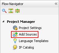 Προσομοίωση του Σχεδίου με τον Vivado Simulator Βήμα 2 2-1. Προσθέστε το αρχείο testbench system_tb.vhd. 2-1-1. Πατήστε Add Sources στο Project Manager task του παραθύρου Flow Navigator Εικόνα 12.