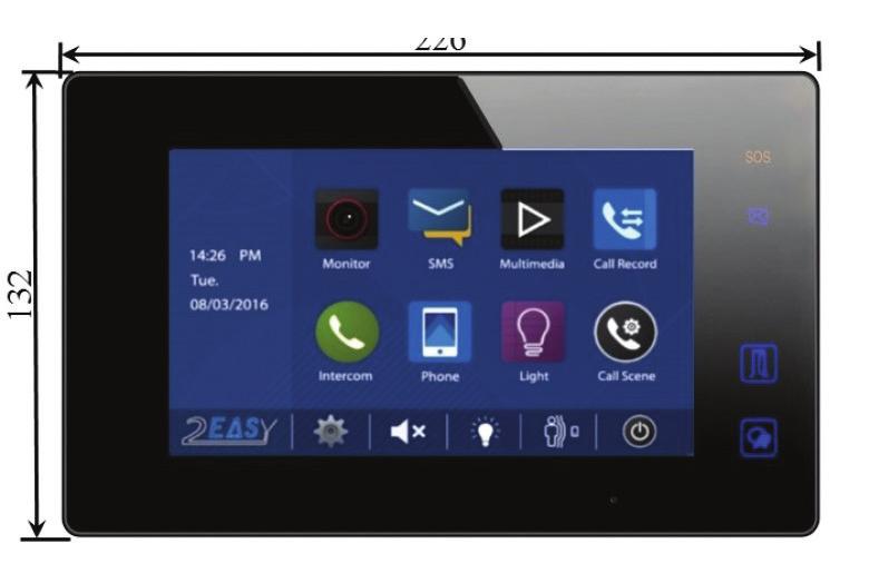 Touch sensor home button Συμβατό με όλη τη σειρά 2Easy SB DT Διάστασεις 132 Χ 226 Χ 18 mm SB DT 47MG-B (Version 2) Τεχνολογία 2 καλωδίων Υποστηρίζει FISH EYE λειτουργία 170 o 7 ιντσών Ψηφιακή έγχρωμη