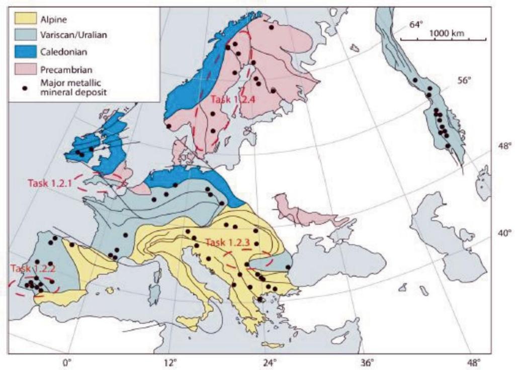 ΕΝΤΟΠΙΣΜΟΣ ΜΕΤΑΛΛΟΓΕΝΕΤΙΚΩΝ ΠΕΡΙΟΧΩΝ, ΚΑΤΑΛΛΗΛΩΝ ΤΥΠΩΝ ΚΟΙΤΑΣΜΑΤΩΝ ΚΑΙ ΒΑΘΙΩΝ ΜΕΤΑΛΛΟΦΟΡΩΝ ΣΧΗΜΑΤΙΣΜΩΝ (I) ΜΕΤΑΛΛΟΓΕΝΕΤΙΚΕΣ ΕΠΑΡΧΙΕΣ ΤΗΣ ΕΥΡΩΠΗΣ Διακρίνονται 4 μεταλλογενετικές επαρχίες στην Ευρώπη