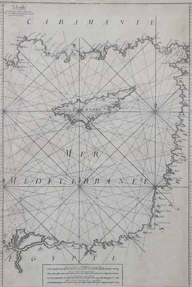 110 Joseph ROUX I (sle) De Cypre in X Feuilles. Carte de la Mer Meditterranee en douze feulles, Marsseille 1764.
