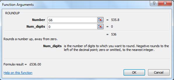 Num_digits Ο αριθμός των ψηφίων, στα οποία θέλουμε να στρογγυλοποιεί. 1. Κλικ στο κελί Η6 2. Καρτέλα Formulas 3.