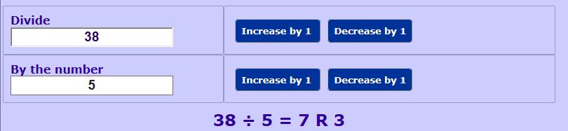 2.3 Ιστοσελίδα http://www.mathwarehouse.com/calculators/online- remainder- calculator.