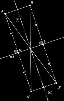 η περίπτωση: Αν AB AB τότε εξ ορισμού είναι παραλληλόγραμμο. AA BB Άρα AA BB.Έτσι AM BN. Συνεπώς ορθογώνιο γιατί έχουμε ακόμη ότι AA. Τότε, AB AA. Επομένως είναι ορθογώνιο.
