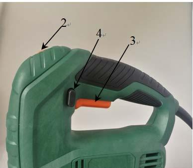 Fig. 2 Pull the lever of the blade clamp (a) and slide the saw blade into the locating groove with teeth pointing forward.