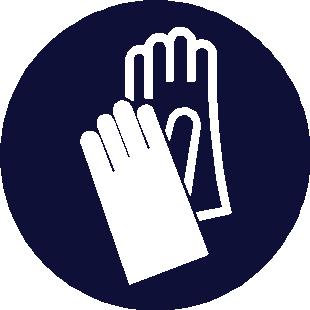 Συνιστάται να φοράτε αδιαπέραστα γάντια ανθεκτικά στα χημικά. (Λαστιχένια γάντια οικιακής χρήσης...) Φοράτε κατάλληλο ρουχισμό για να αποφεύγετε κάθε πιθανότητα επαφής με το δέρμα.