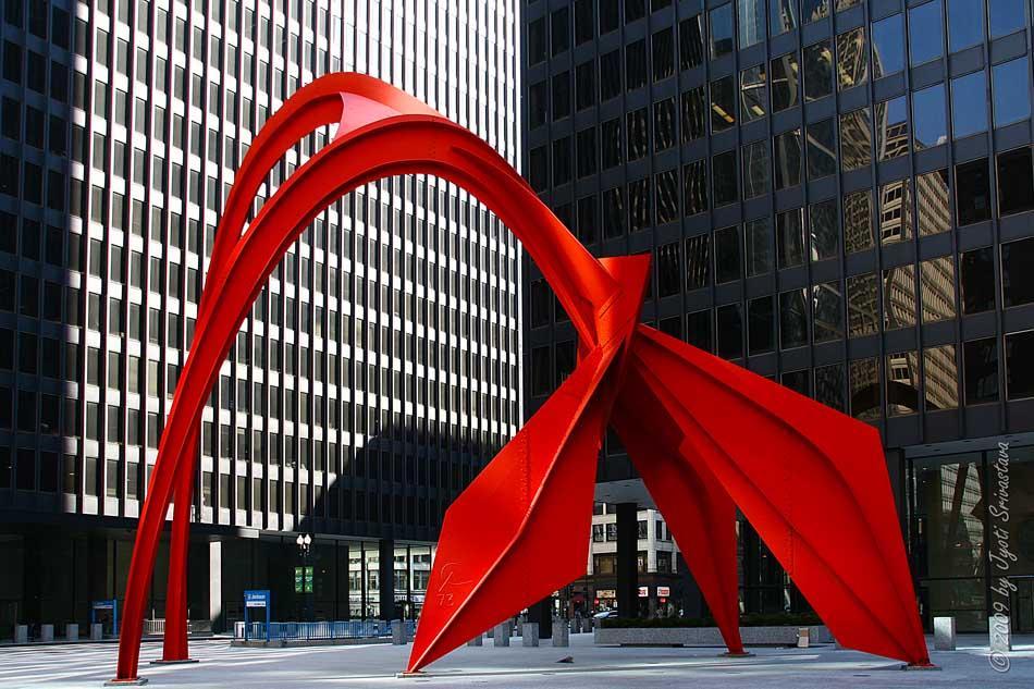 Flamingo by Alexander Calder outside the