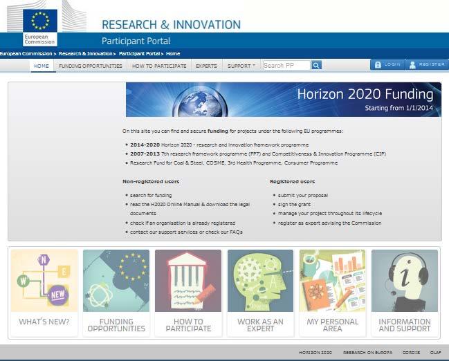 Participant Portal: http://ec.europa.