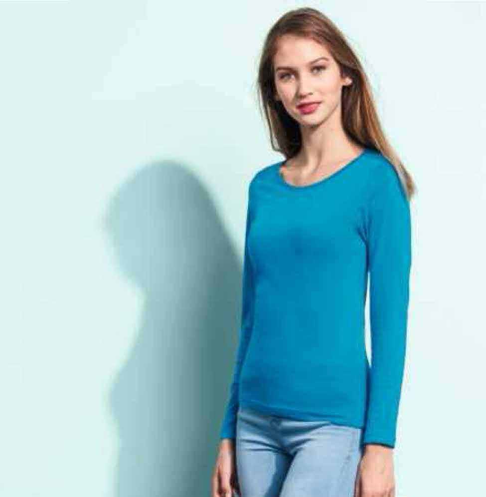 Γυναικείο t-shirt Μακρύ μανίκι Ποιότητα jersey 150 gr 100% βαμβάκι στρογγυλή λεπτή λαιμόκοψη Στυλ Μακρύ μανίκι Μαύρο