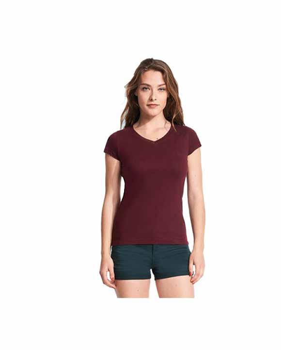 Γυναικείο t-shirt V Κοντό μανίκι Ποιότητα jersey 150 gr 100% βαμβάκι λαιμόκοψη «V» Στυλ Κοντό μανίκι Μαύρο Λευκό Γκρί Χακί