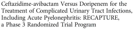 Διπλή-τυφλή, τυχαιοποιημένη, πολυκεντρική μελέτη φάσης 3, με σκοπό τη σύγκριση αποτελεσματικότητας & ασφάλειας της κεφταζιδίμης-αβιμπακτάμης έναντι της δοριπενέμης σε ασθενείς με επιπλεγμένη