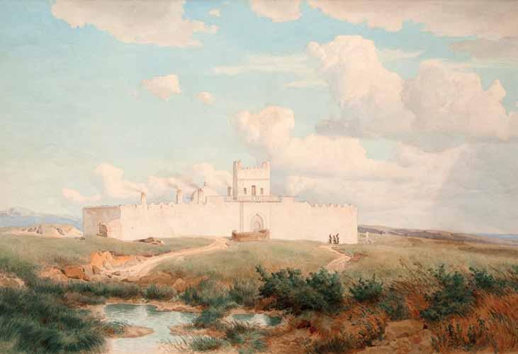 fridrix frisi. cecxltayvanismcemelta tazari baqos axlos. qaraldi, akvareli. zoma: 31X46 sm.