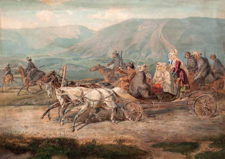 fridrix frisi. gacileba etlit CervlennaiaSi. 24 oqtomberi. qaraldi. akvareli. zoma: 36X50,8 sm. zugdidis dadianebis sasaxleebi.