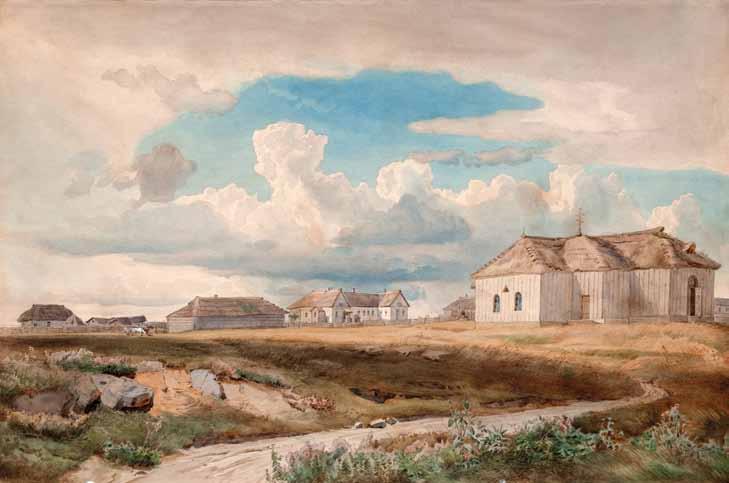 fridrix frisi. gamagreba sadgur labinskoistan (Tanamedrove krasnodaris mxare) Ramis gasatevi. 16 seqtemberi. qaraldi. akvareli. zoma: 33X50 sm.