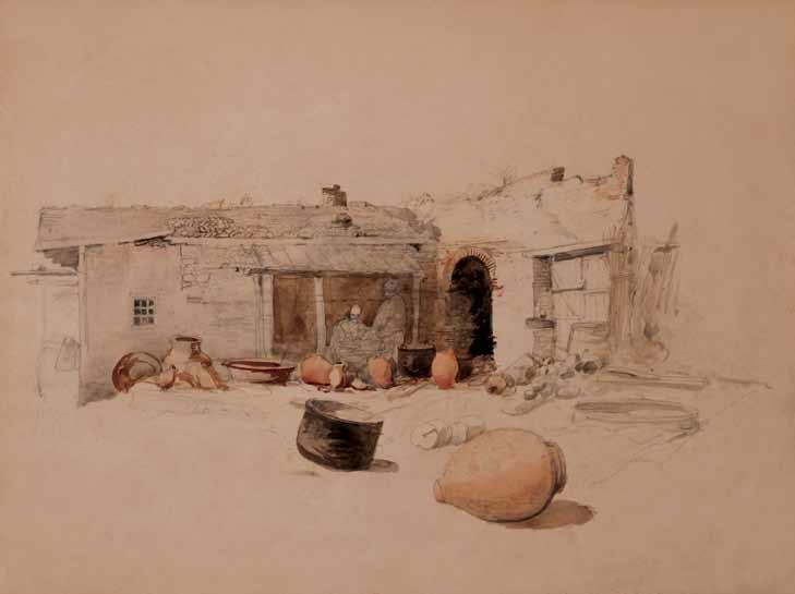 paul frankeni. Tbilisi. sameurneo WurWlis saxelosno. qaraldi, fanqari, akvareli. zoma: 42X31sm.