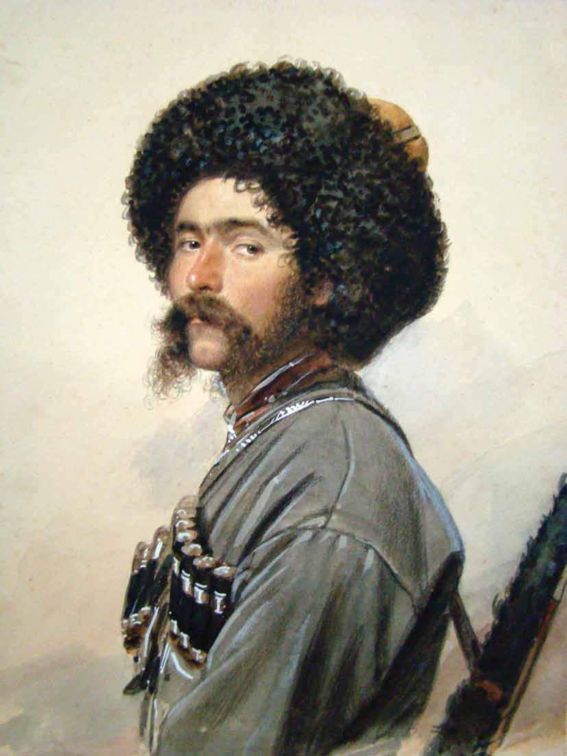 franc kriugeri. meore xoperis polkis uriadniki andrei kalausini. qaraldi. akvareli. zoma: 38,5X28 sm. dadianebis sasaxle.