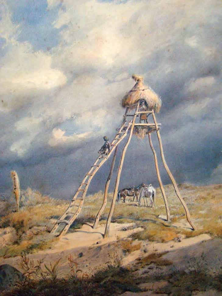 fridrix frisi. satvaltvalo koskura. qaraldi, akvareli. zoma: 45X36 sm.