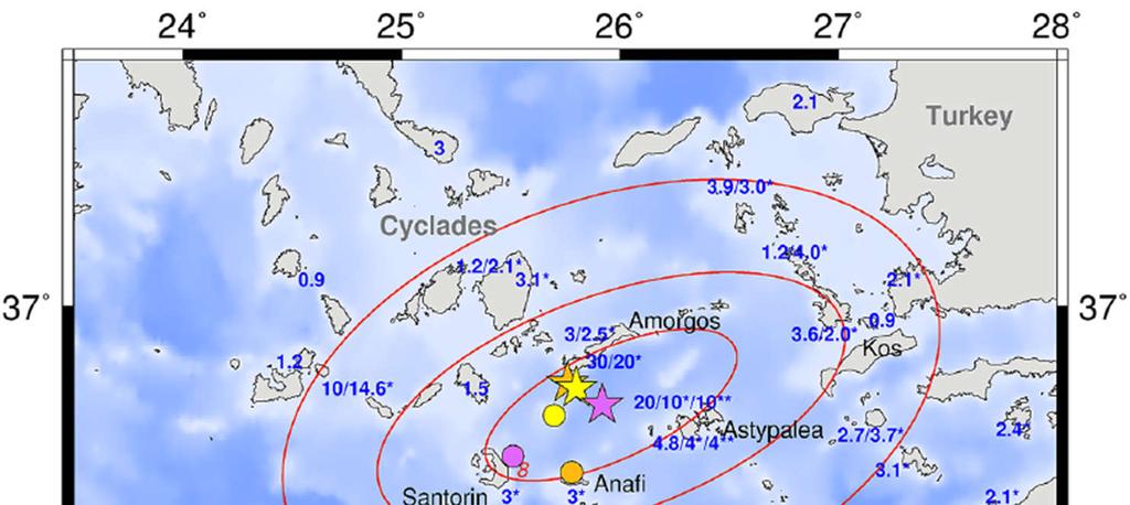 Δίδυμοι Σεισμοί Αμοργού, 9 Ιουλίου 1956 Ms: 7.4 & 7.2 Επίκεντρο?