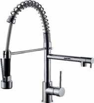 mit ausziehbarer Küchenbrause mit schwenkbarem uslauf mit flexiblen nschlussschläuchen Single lever sink mixer with
