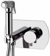 single lever with wall elbow and hand shower holder shut-off and hose Mitigeur à encastrer avec coude de sortie avec support de douche à main, shut-off flixible