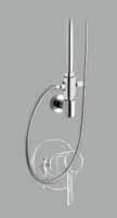 The hight of the upper tube with the shower head can be adjusted
