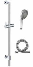 Wandstangen-Sets Jannik bestehend aus/consisting of/consistant en: Wandstange Sol 900 mm, Handbrause Malia 5 (5-fach verstellbar), Brauseschlauch (025) Sliding bar Sol 900 mm, hand shower Malia 5,