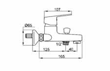 40-01 182,50 Einhand-Brausearmatur ohne Brausegarnitur