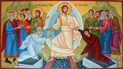 PASCHA APRIL 28 Ἀπολυτίκιον. Ἦχος Πλ Αʹ. Χριστὸς ἀνέστη ἐκ νεκρῶν, θανάτῳ θάνατον πατήσας, καὶ τοῖς ἐν τοῖς µνήµασι, ζωὴν χαρισάµενος. Apolytikion, Mode Plagal 1.