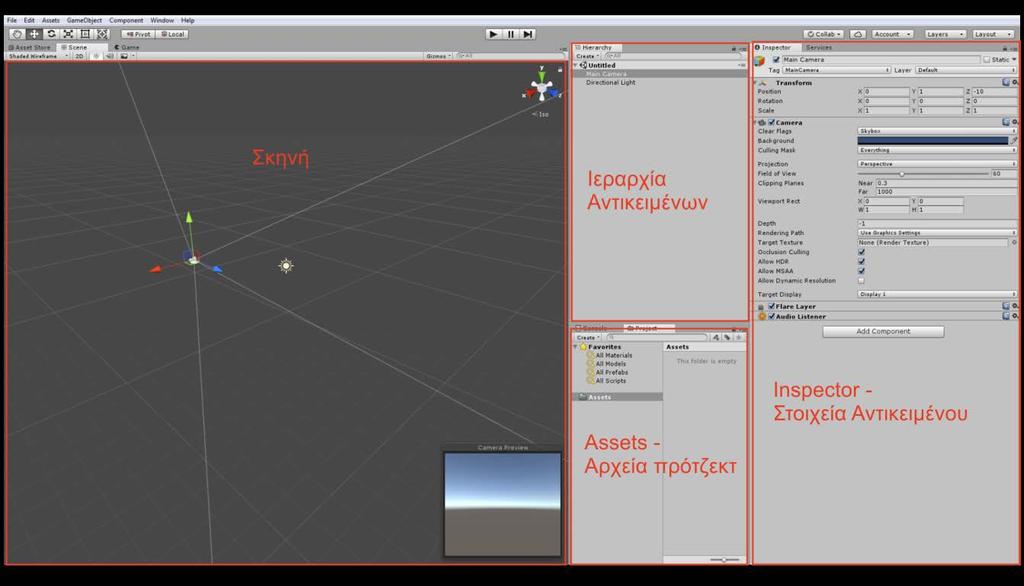 3. Η ΜΗΧΑΝΗ ΓΡΑΦΙΚΩΝ UNITY Η εφαρμογή της παρούσας εργασίας υλοποιήθηκε με τη χρήση της μηχανής τρισδιάστατων γραφικών Unity.