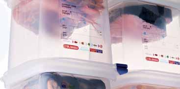 Double airtight sealing Ενσωματωμένη ετικέτα σήμανσης βάσει των κανονισμών ανιχνευσιμότητας (ημερομηνίες παρασκευής, προπαρασκευής, συσκευασίας). Built-in label Αντοχή.