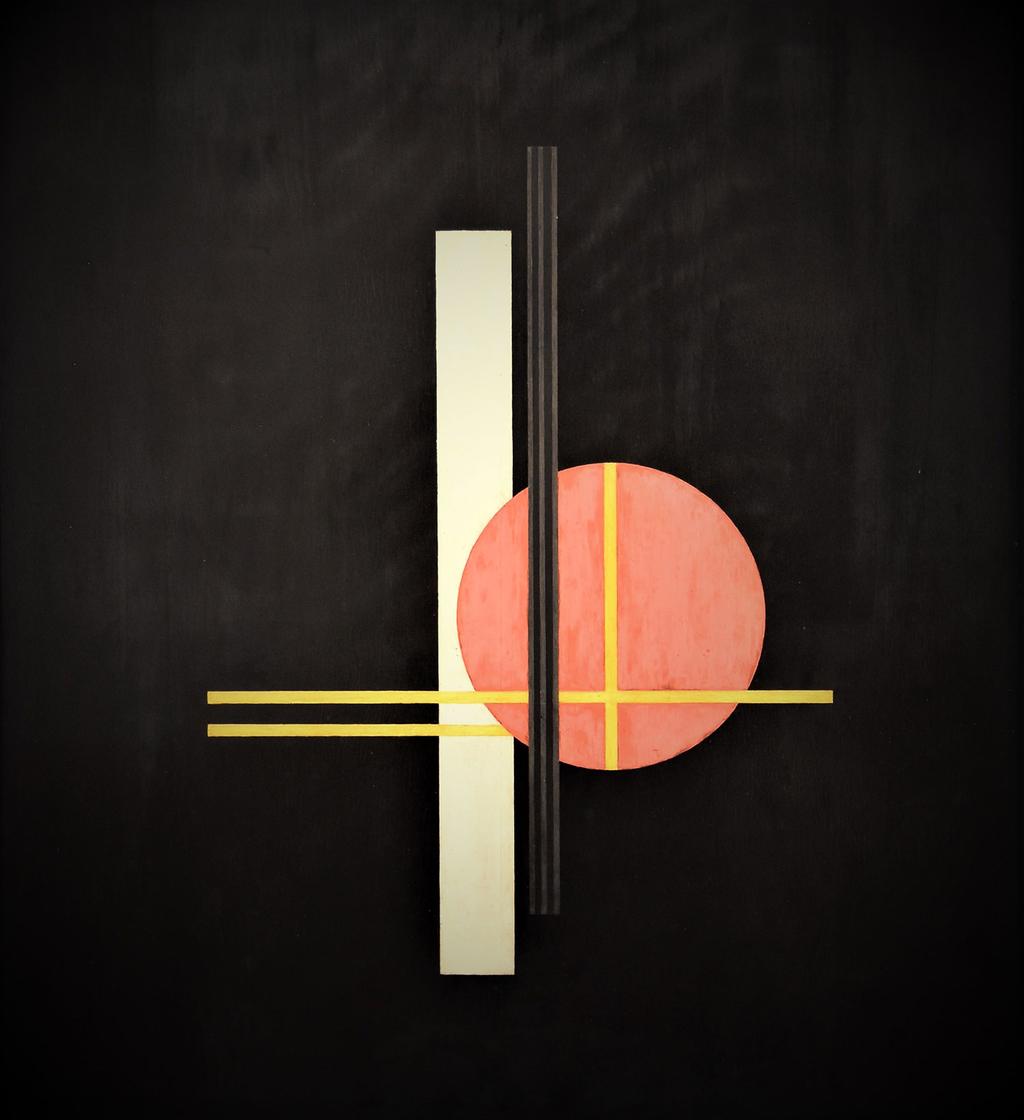 L. Moholy-Nagy, Q XX, λάδι σε πανέλο, 1923. Εισαγωγική εικόνα: W. Gropius, Το κτήριο του Μπάουχαους στο Ντεσσάου, 1925 (φωτογρ. 2017).
