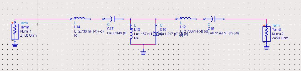 έξοδο και την είσοδο στα 50 Ω από 3 έως 6 GHz. Έτσι λοιπόν, ήταν απαραίτητη η σχεδίαση Chebyshev ζωνοπερατό φίλτρο.