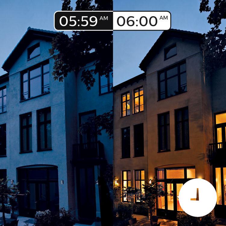 Έξυπνος έλεγχος εντός και εκτός σπιτιού Χάρη στο Philips Hue, μπορείτε να χειριστείτε τα φώτα ακόμη κι αν δεν είστε σπίτι, χρησιμοποιώντας τη λειτουργία προγραμματισμού του Philips Hue app.