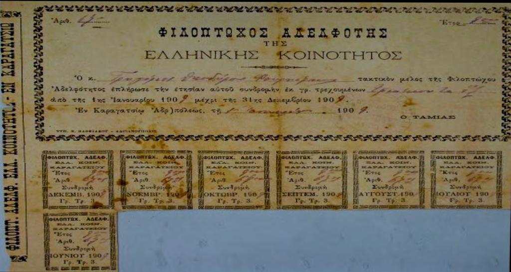 Αζορίδη) Κουπόνια μελών του