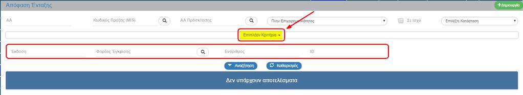 Σε ισχύ: Πεδίο check box Επιλέξτε Κατάσταση: Αναδυόμενη λίστα με τις παρακάτω τιμές: 5.