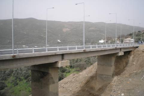 Όψη 2 ης γέφυρας ενός ανοίγματος μήκους