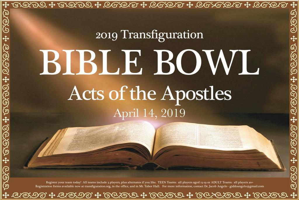 Tabor Hall or by contacting the office at: office@transfiguration.org or Dr.