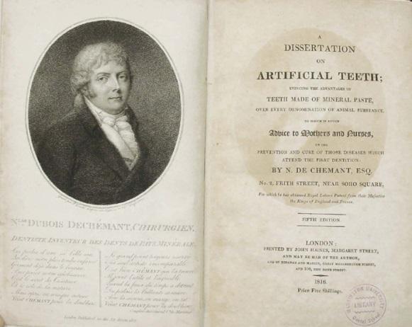 Στη δεκαετία του 1780 η παραγωγή οδοντοστοιχιών από πορσελάνη ενός τεμαχίου έλυσε το πρόβλημα της δυσάρεστης αναπνοής και των λεκέδων στα ελεφάντινα δόντια.