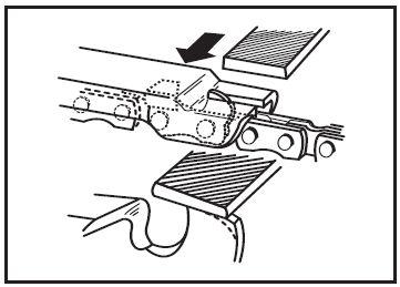 the front corner. (Fig. 10) WARNING: Proper adjustment of the depth gauge is as important as proper sharpening of the chain. Fig. 9 Fig. 10 WHAT IS A LOW-KICKBACK SAW CHAIN?