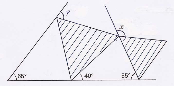 19. Το πιο κάτω σχήμα δείχνει δύο σκιασμένα ισόπλευρα τρίγωνα.