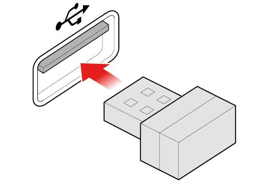 Σχήμα 15. Σύνδεση του κλειδιού (dongle) USB σε μια υποδοχή USB Σχήμα 16.