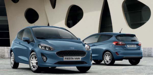 Fiesta Van Βασικά εξωτερικά χαρακτηριστικά Χαλύβδινες ζάντες 15" με πλήρη τάσια Fiesta Van με μεταλλικό χρώμα αμαξώματος Chrome Blue (προαιρετική επιλογή) και χαλύβδινες ζάντες 15" με πλήρη τάσια