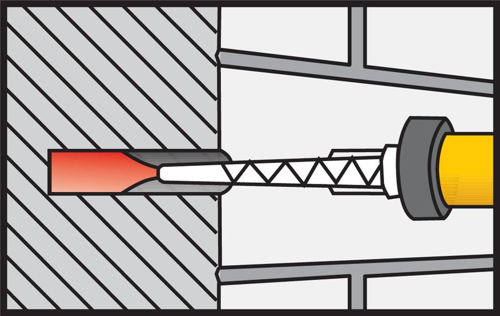 4. Η διανοιγμένη οπή πρέπει να καθαριστεί ξανά με συμπιεσμένο αέρα, χρησιμοποιώντας φυσητήρα, ξεκινώντας από τη βάση της οπής (τουλάχιστον 2x) και μέχρι το ρεύμα επιστροφής αέρα να είναι απαλλαγμένο