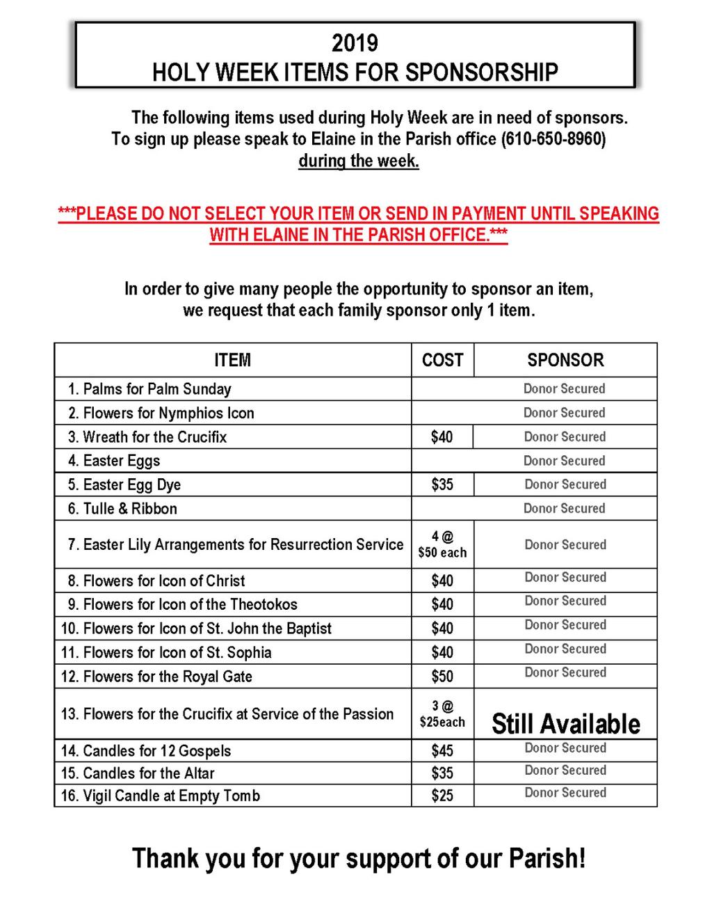 Schedule in this bulletin.