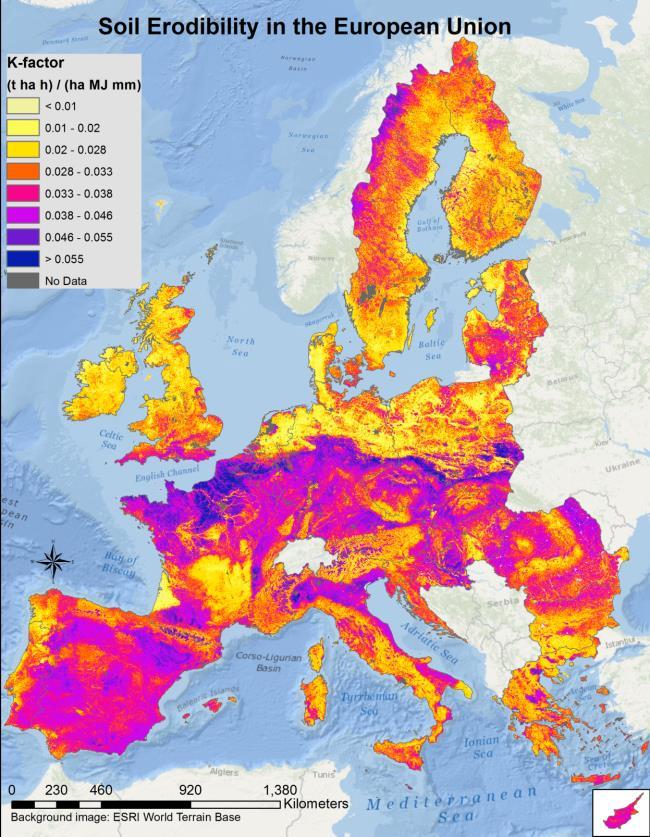 Εκτίμηση Στερεοαπορροής RUSLE Δεδομένα από ESDAC Το European Soil Data Centre (ESDAC) διαθέτει ελεύθερα σύνολα