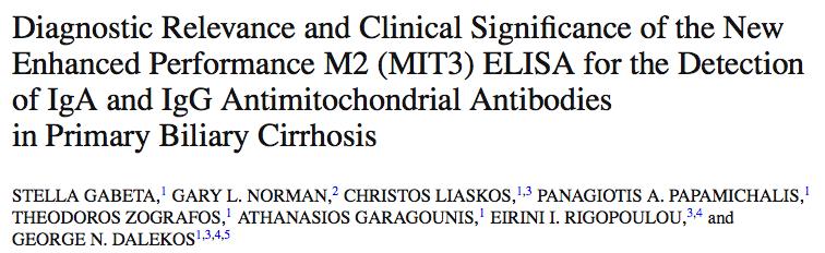Πρωτοπαθής Χολική Κίρρωση Enhanced performance M2 (MIT3) ELISA: