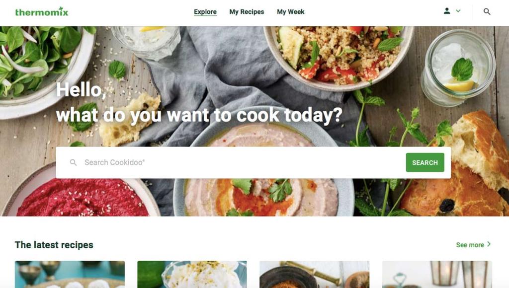 17. Στο «Search Cookidoo» μπορείτε να αρχίσετε την αναζήτηση σας μέσα από την γκάμα