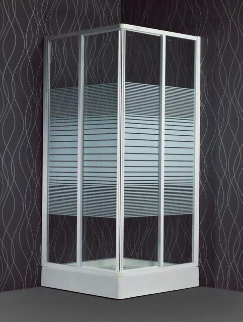 240,00 80Χ80 Χ183cm Square crystals Tempered Glass with white serigraphy.