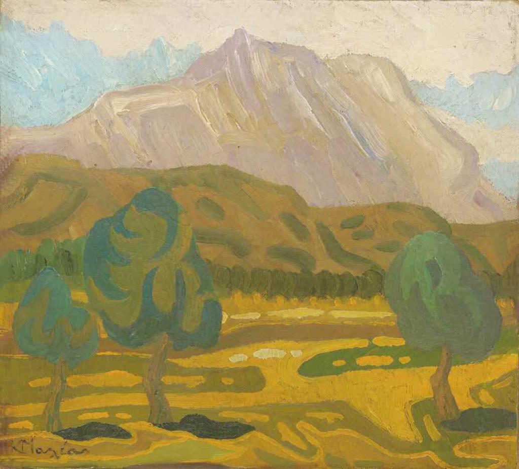 19. ΜΑΛΕΑΣ Κωνσταντίνος (1879-1928) Τοπίο με βουνό π1920 Λάδι σε χαρτόνι 25 28 εκ υπγρμ κ.α MALEAS Constantine (1879-1928) Mountainous landscape c1920s Signed oil on board 25 28 cm 2.500-3.