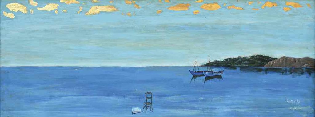 *44. ΒΑΣΙΛΕΙΟΥ Σπύρος (1902-1985) Γαλαξείδι Ακρυλικά /μικτή τεχνική σε ξύλο 41 110 εκ υπγρμ κ.δ VASSILIOU Spyros (1902-1985) Galaxidi Signed acrylic/mixed media on wood 41 1.10 cm 3.000-4.